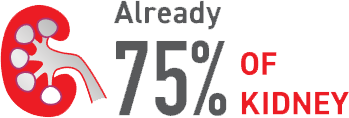 Already 75% OF KIDNEY